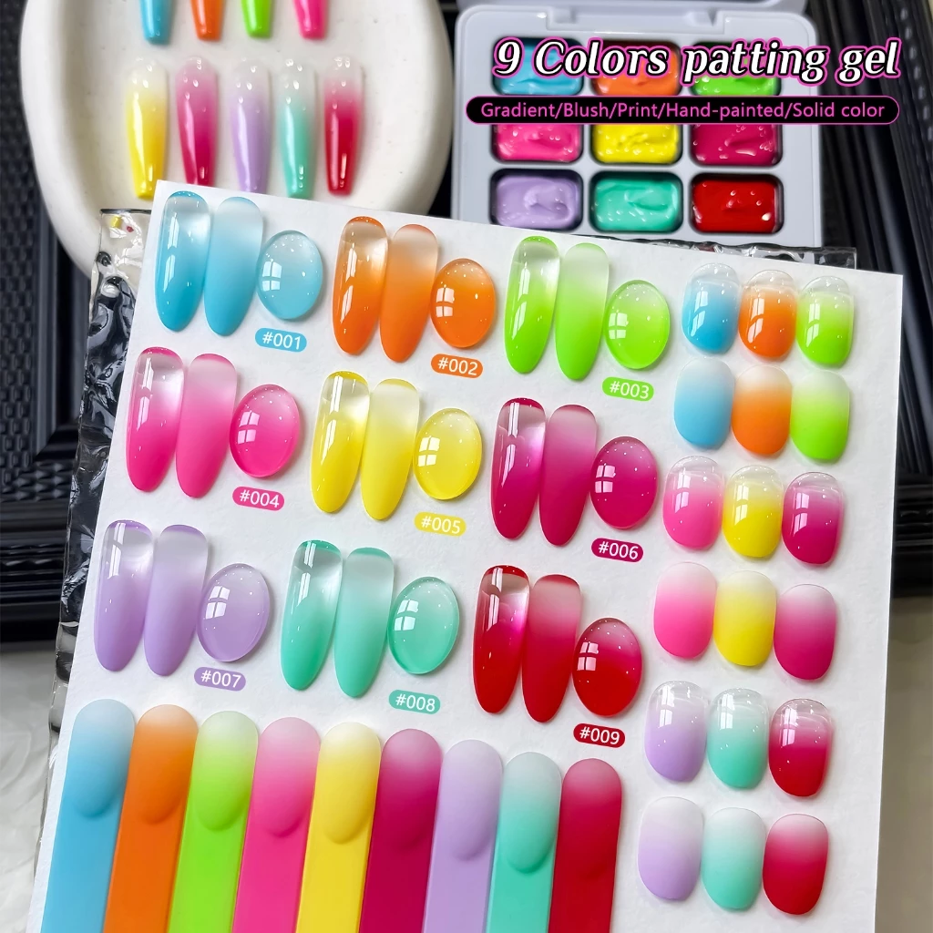 XEIJAYI - ยาทาเล็บเจลไล่เฉดสีนีออน มาพร้อม 9 สีไล่ระดับความเข้มข้นสูง เหมาะสำหรับทุกฤดูกาล