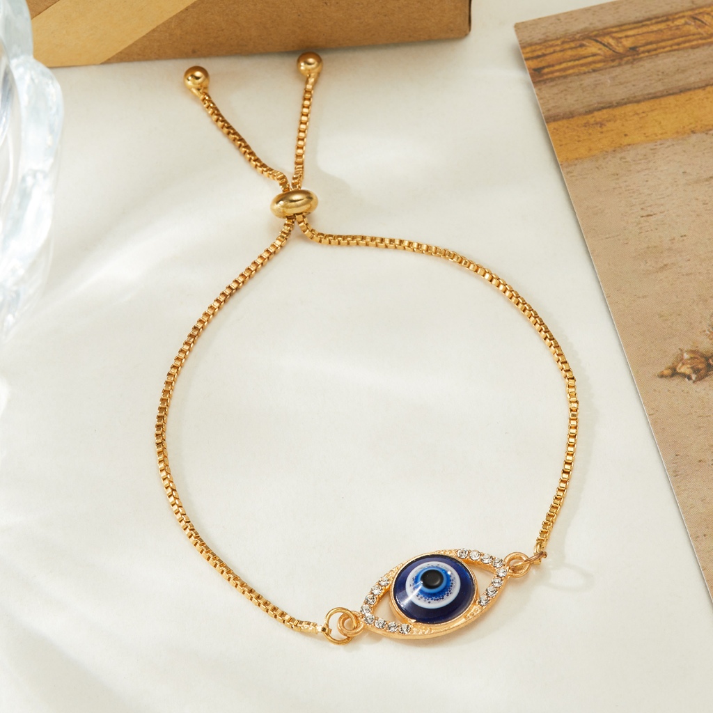 แฟชั่น Retro ดอกไม้สีฟ้า Evil Eye Blessed สร้อยข้อมือดอกทานตะวัน Daisy สร้อยข้อมือผู้หญิงเครื่องประดับ Vintage ของขวัญ