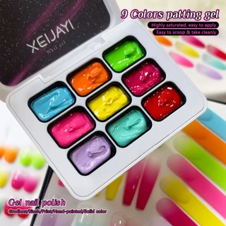 XEIJAYI - ยาทาเล็บเจลไล่เฉดสีนีออน มาพร้อม 9 สีไล่ระดับความเข้มข้นสูง เหมาะสำหรับทุกฤดูกาล