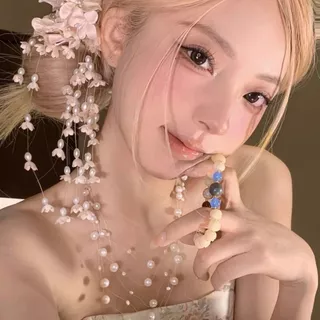 จัดส่งจากประเทศไทยSOOF พู่คลิปด้านข้าง, กิ๊บดอกไม้มุกสไตล์จีน, เครื่องประดับปากเป็ดหรูหราเจ้าสาว