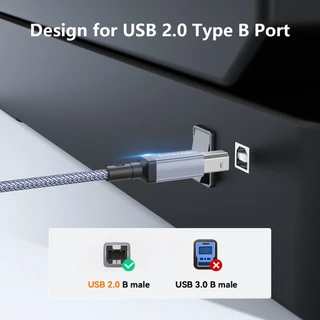 SUNKANDI สายเครื่องพิมพ์ USB 2.0 Type-B ชายกับชายสําหรับ Canon Epson HP