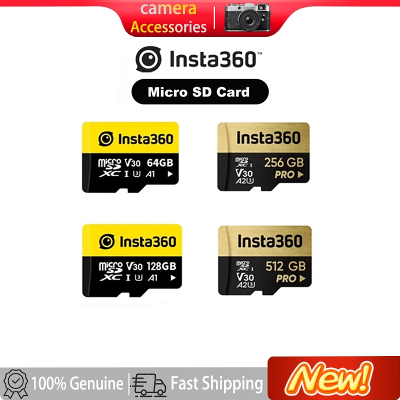 Insta360 Micro SD การ์ด 128G/256G/512G หน่วยความจําความเร็วสูงสําหรับ Insta360 Go Ultra/X5/Ace Pro 2