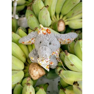 Tagi. Elly Grey Elephant Plush Pendant พวงกุญแจตุ๊กตาช้างสีเทาเอลลี่ Bag Pendant Birthday Gift