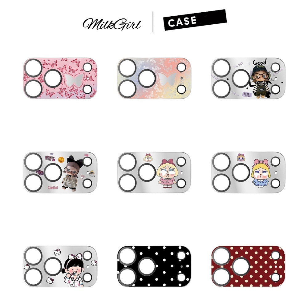 คุณภาพสูงน่ารักสาว Polka Dot Mirror เลนส์กล้องโทรศัพท์ปกป้องสําหรับ iPhone 17ProMax 17Pro กระจกกล้อง