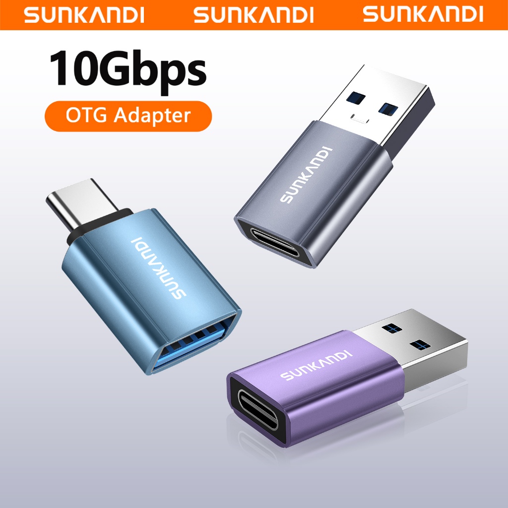 SUNKANDI USB 3.1 to Type-C Female / USB 3.1 Female to Type-C Male OTG Adapter