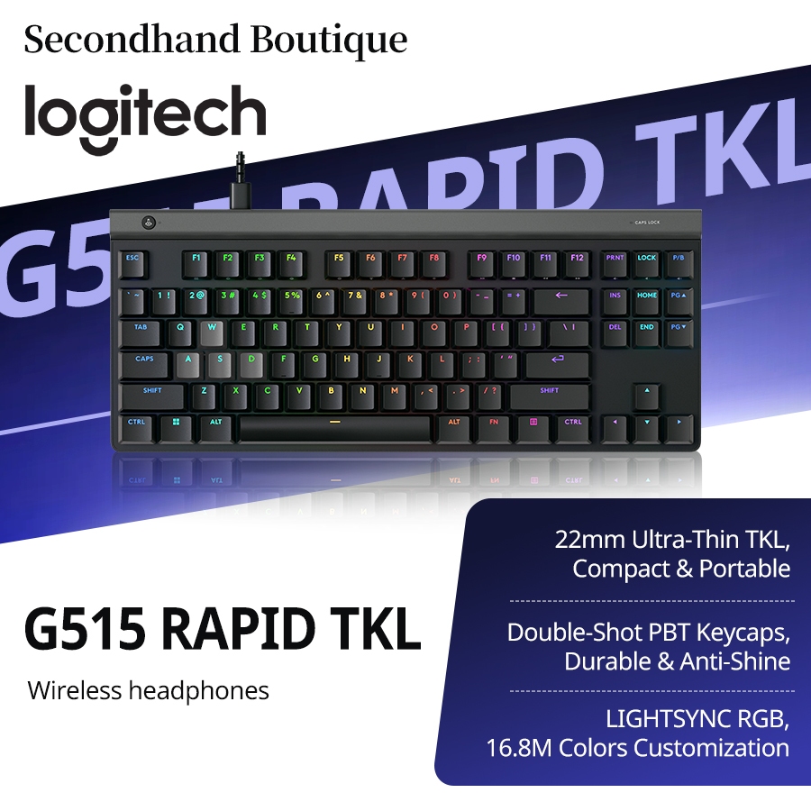 Logitech G515 RAPID TKL Low Magnetic Axis Gaming Keyboard สีดํา [920-013865] | สีขาว [920-013878】