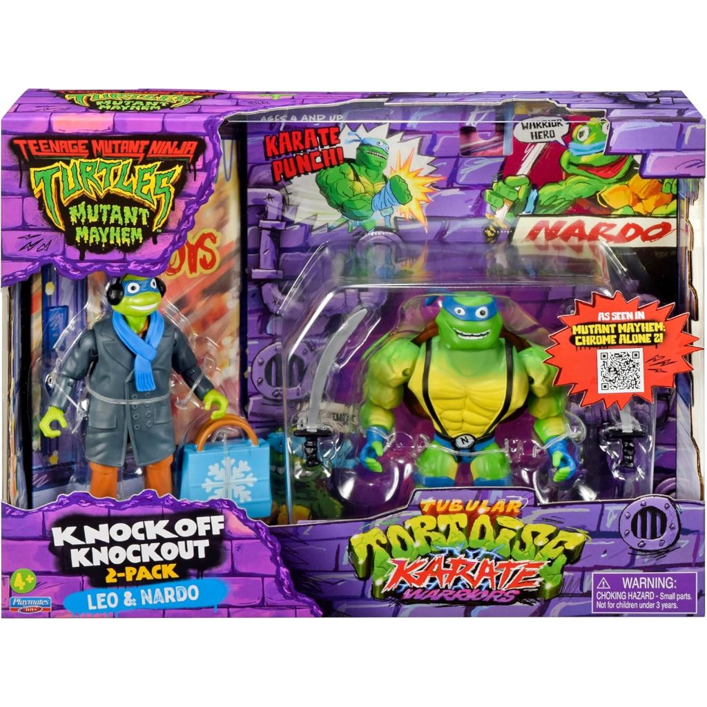 เต่านินจาวัยรุ่น กลายพันธุ์ Mayhem Tubular Tortoise Karate Warriors Leo & Nardo Action Figure 2-Pack