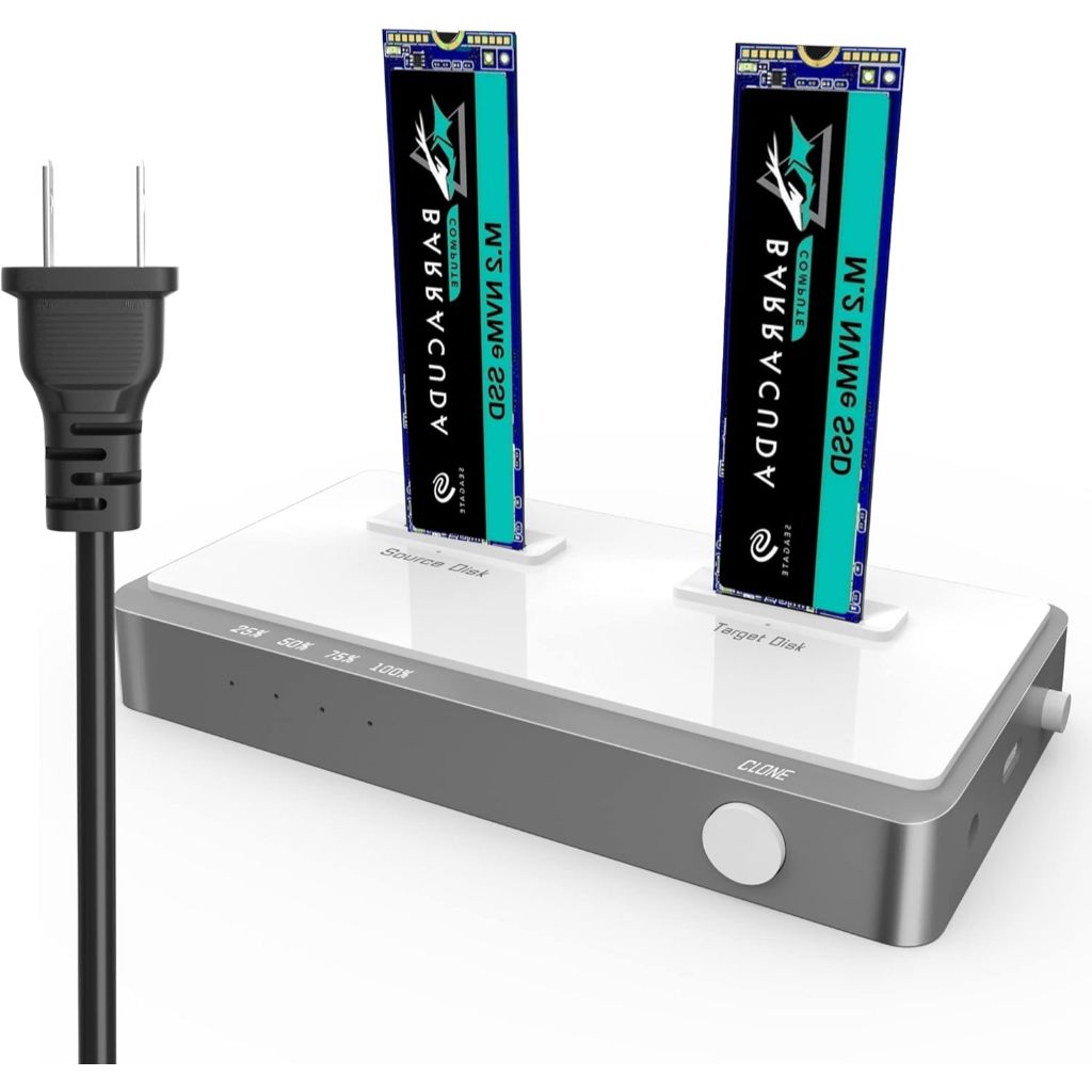 Dual-Bay NVME Docking Station 10Gbps, M.2 SSD Clone Enclosure, ฮาร์ดไดรฟ์ภายนอกสําหรับ M Key B & M K