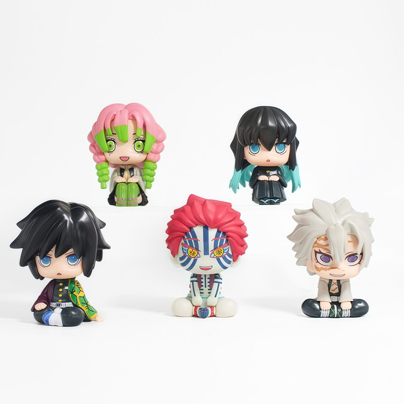 5 สไตล์อะนิเมะ Muichiro Tokito Sanemi Shinazugawa Akaza, Mitsuri Kanroji Giyuu Tomioka รูปตุ๊กตาของเ