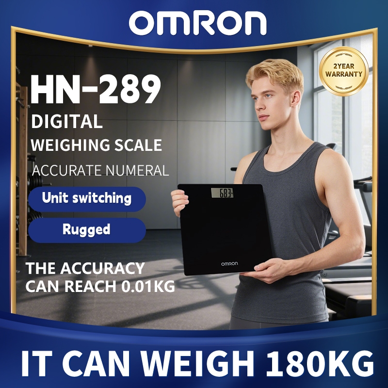 OMRON เครื่องชั่งน้ำหนักดิจิตอล ที่ชั่งน้ำหนัก แข็งแรง จอ LCD พร้อมถ่าน 2 ก้อน Weighing Scale