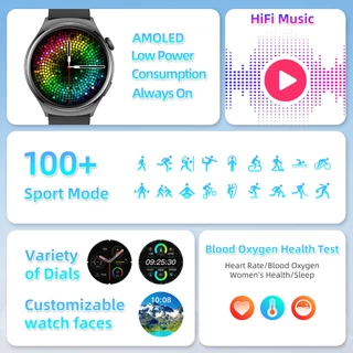 GOOJODOQ FB027 1.43" สมาร์ทวอทช์หน้าจอสัมผัส Amoled | ออกกําลังกาย | เข้ากันได้กับ IOS & Android | นาฬิกาออกกําลังกายบลูทูธ สมาร์ทวอทช์