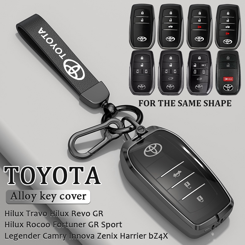 เคสกุญแจรีโมทรถยนต์ Toyota Hilux Travo Hilux Revo GR Hilux Rocoo Fortuner GR Sport Legender Camry Innova Zenix alloy key case cover พวงกุญแจรถยนต์