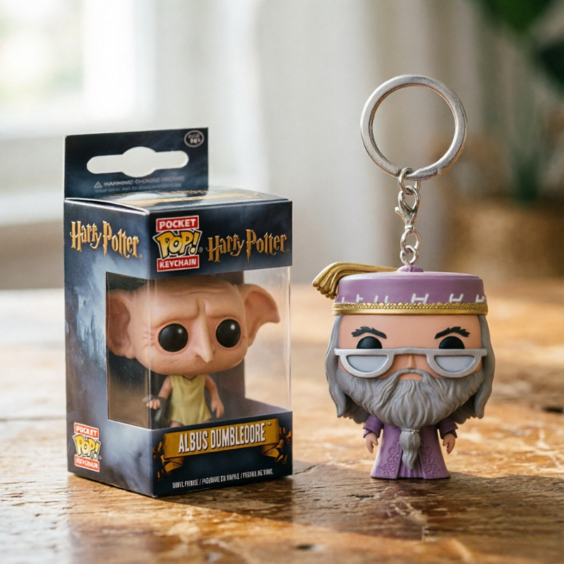 Original Box Movie Harry Potter พวงกุญแจเรซิ่น Dumbledore Hedwig Fawkes Minifigure Dolls Collection Key Ring