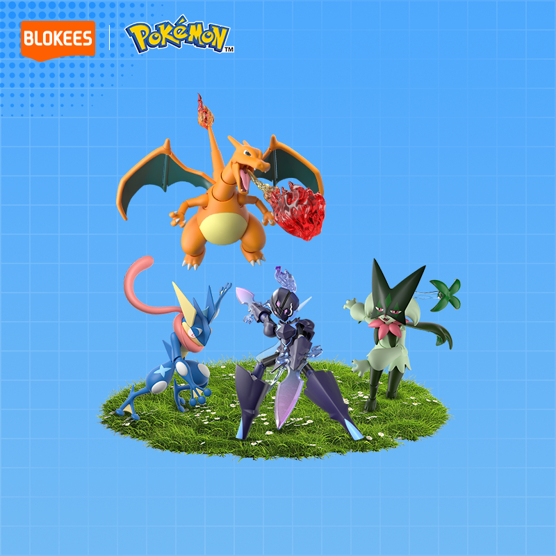 BLOKEES Pokémon ตัวต่อบล็อกฟิกเกอร์สะสม Model Kit Charizard Meowscarada Greninja Celuledge Snorlax