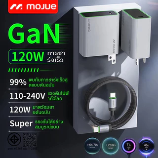 MOJUE【TIS】GaNซุปเปอร์ชาร์จเจอร์ 120W รองรับโปรโตคอลการชาร์จเร็วสำหรับโทรศัพท์มือถือทุกแบรนด์และแล็ปท็อป