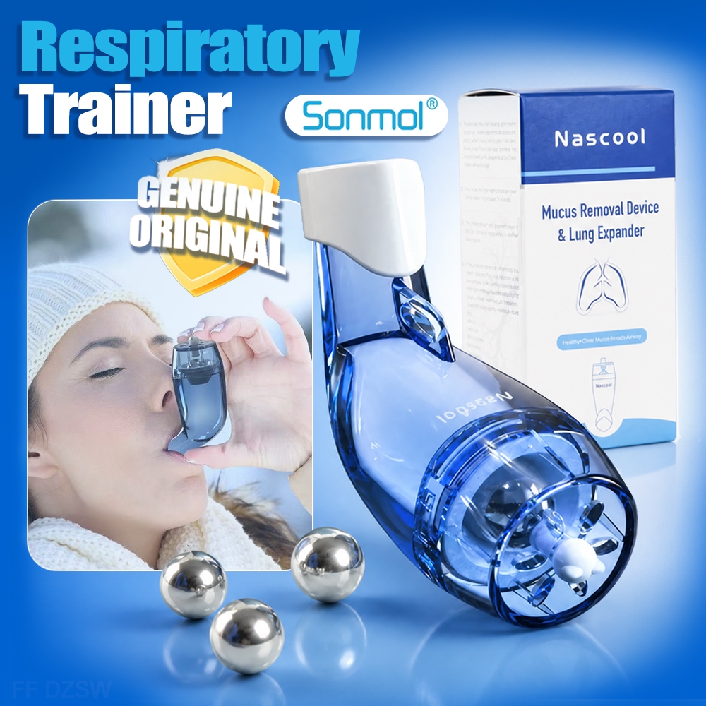 Sonmol Nascool อุปกรณ์ขับเสมหะแบบพกพา มาพร้อมลูกเหล็ก 3 ลูก และกล่องเก็บพกพา อุปกรณ์ฝึกหายใจสำหรับใช้งานประจำวัน