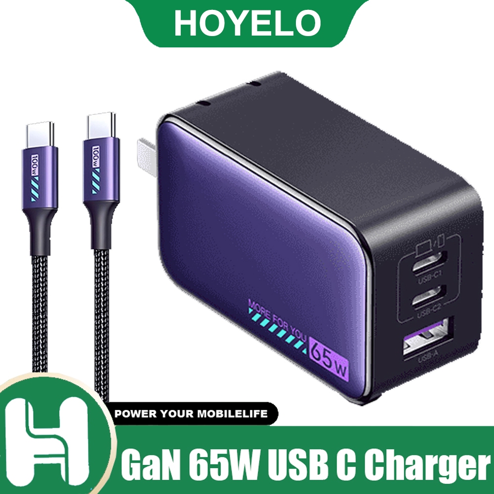 Green GaN 65W USB C Charger Quick Charge QC4.0 QC PD3.0 PD USB-C Type C Fast USB Charger