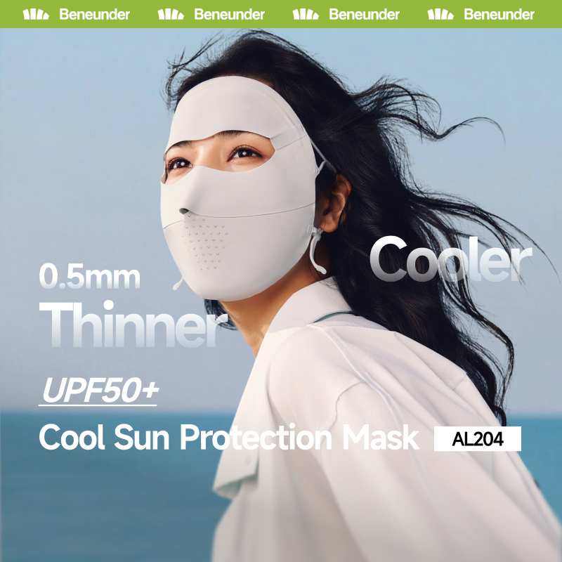 Beneunder AL204, หน้ากากป้องกันรังสียูวีแบบเต็มปก, UPF50 + & ยามยกขึ้น, ระบายความร้อน, สำหรับผู้หญิง, เหมาะสำหรับการเดินทางและกิจกรรมกลางแจ้ง