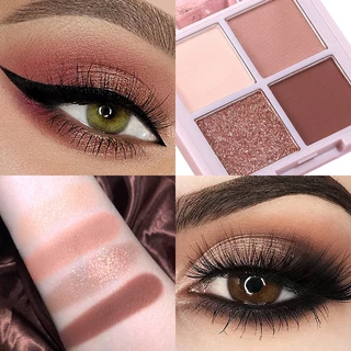 4 สีอายแชโดว์ Palette Matte Shimmer Glitter ติดทนนานกันน้ํา Eye แต่งหน้าเครื่องสําอาง 4g