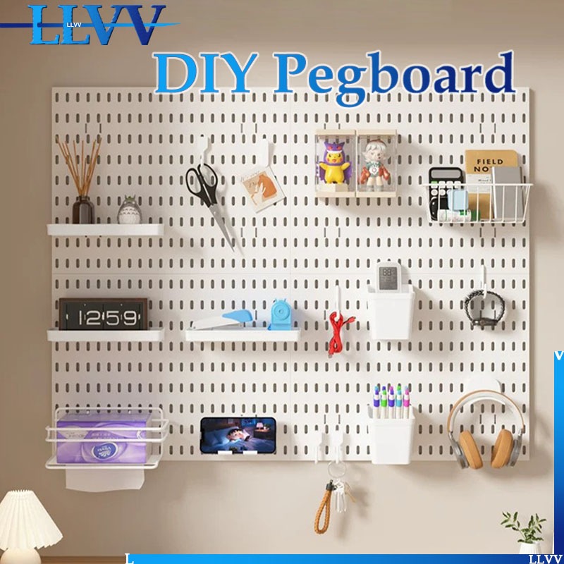 GooBoo DIY 40 * 60 ซม.ขนาดใหญ่กระดานเล็บ,ขนาดใหญ่,กระดานหลุมติดผนัง,เดสก์ท็อปจัดระเบียบจัดเก็บ