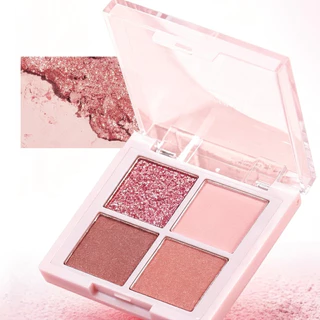 4 สีอายแชโดว์ Palette Matte Shimmer Glitter ติดทนนานกันน้ํา Eye แต่งหน้าเครื่องสําอาง 4g