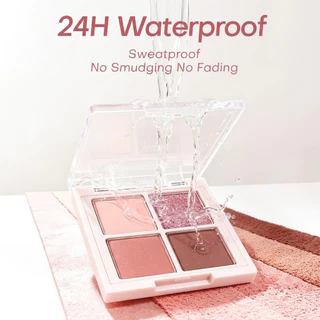 4 สีอายแชโดว์ Palette Matte Shimmer Glitter ติดทนนานกันน้ํา Eye แต่งหน้าเครื่องสําอาง 4g