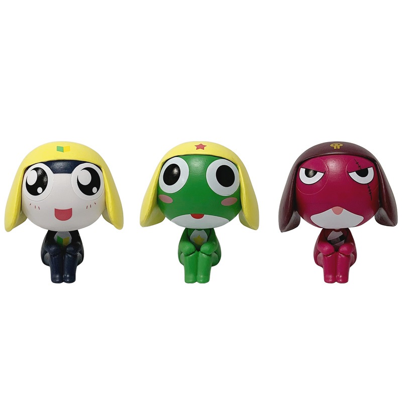 KERORO Sgt Frog ฟิกเกอร์ Tamama Giroro ชุด3ตัว สูง8ซม. ตุ๊กตาอนิเมะ ตกแต่งโต๊ะ ของขวัญแฟนคลับ