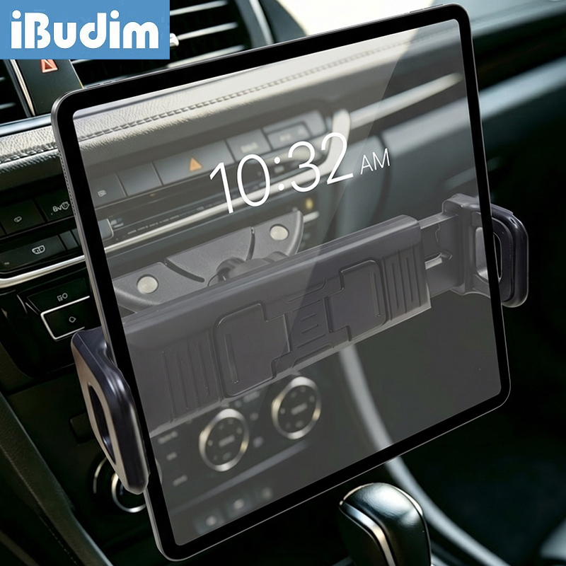 IBudim รถ CD Slot ผู้ถือแท็บเล็ตขาตั้ง 2 ใน 1 ปรับรถ CD Player โทรศัพท์แท็บเล็ต Mount สําหรับ iPad i