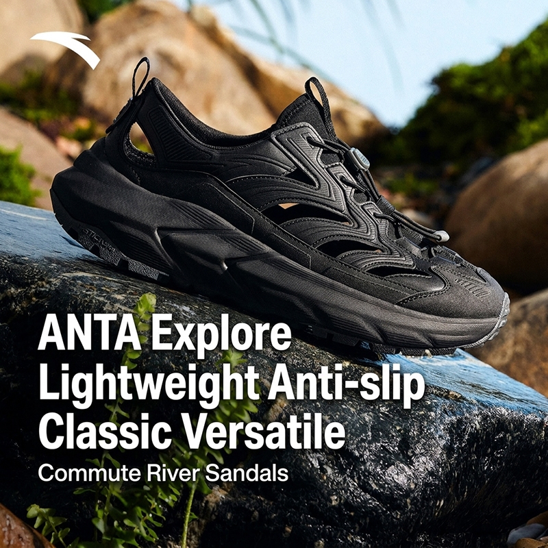 ANTA Frontier รองเท้าแตะชายหาดกีฬาผู้ชายอินเทรนด์น้ําหนักเบา Soft-Sole 1126B8530