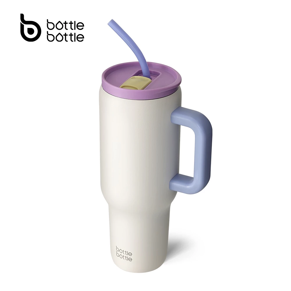 BOTTLE BOTTLE ขวดน้ำ 40oz 1180 มล Tumbler สแตนเลสผู้ถือถ้วยรถที่มีฝาปิดคู่และที่จับขวดน้ำความจุสูง