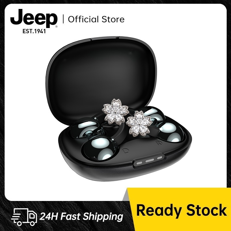 Jeep EC042 หูฟังบลูทูธ แบบหนีบหู IPX5 กันน้ํา สวมใส่สบายไม่หลุดง่ายต่างหูแฟชั่น DIY หูฟังเปิดหู