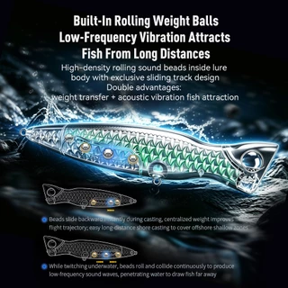 KINGDOM Topwater Popper Fishing Lure 95/110/130 มม.ลอยพ่น Bubble Hard เหยื่อยาวหล่อเสียง Rattle สําหรับ Seabass Snakehead Big Predator น้ําเค็มตกปลาน้ําจืด Tackle