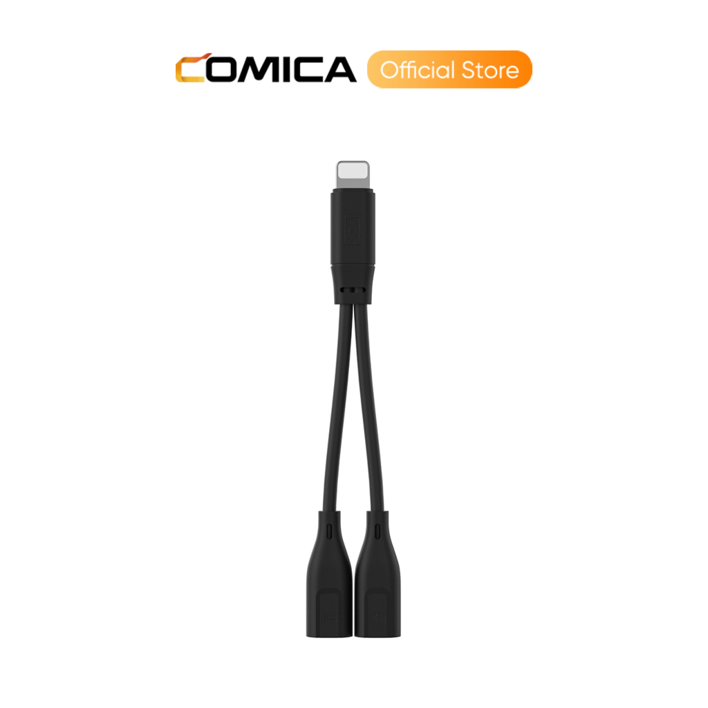 COMICA DUC-LN USB-C To Iightening Charging & Audio 2-in-1 Adapter Cable(12cm) เข้ากันได้กับอุปกรณ์ Iightning และไมโครโฟน COMICA ทั้งหมดพร้อมปลั๊ก USB-C