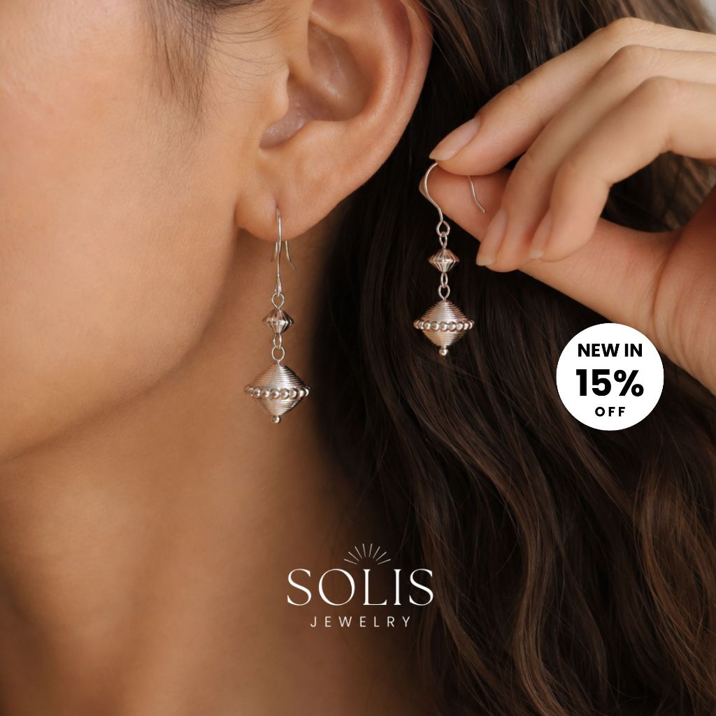 Vintage Textured Geometric Drop Boho Hook Dangle ต่างหู • กันน้ํา Non-tarnish • เครื่องประดับแฟชั่นสําหรับผู้หญิง ER458