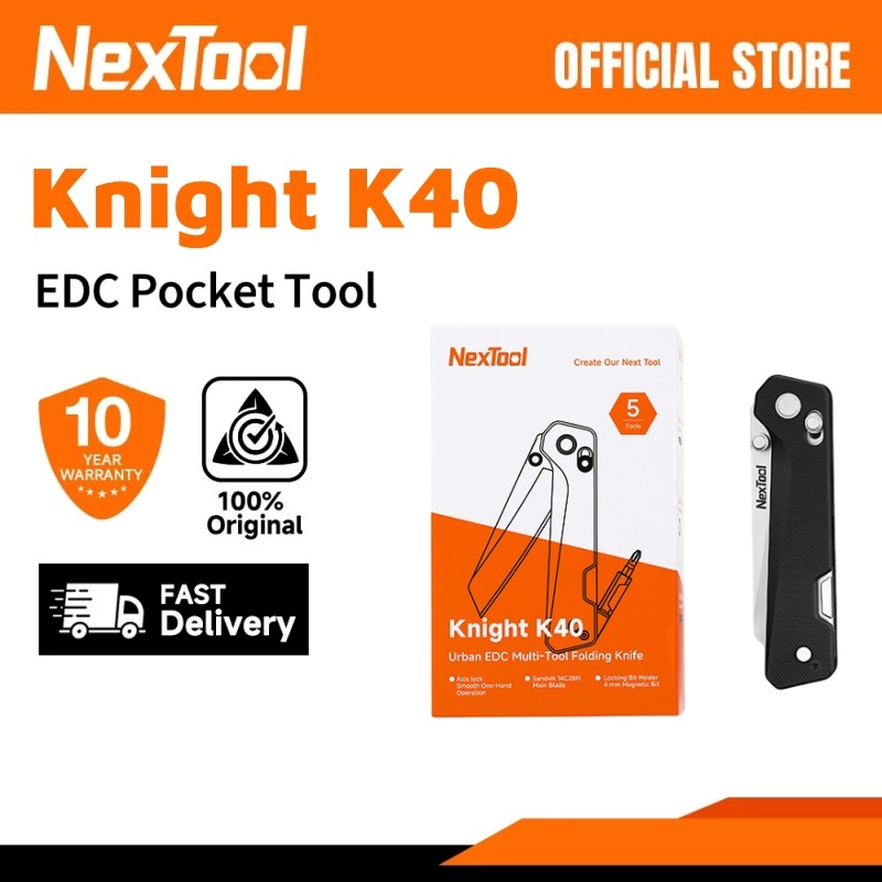 NexTool K40 เครื่องมือพกพาแบบพับได้ EDC Multitool แกนล็อค Bits ปรับได้ 180° สําหรับ Cmping Hiking Survival