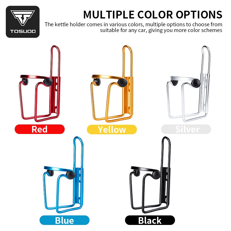 TOSUOD จักรยานขวดน้ํากรงที่วางแก้วอลูมิเนียม Stable Ultralight สีสันเครื่องดื่มถ้วยคลิป Mount MTB Road Bike อุปกรณ์เสริม