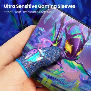 GlowBlueWow King Gaming Finger SleeveเกมมือถือถุงมือสําหรับPUBG Breathable Finger Sleeveปลายนิ้วAnti-slip Silver Fiber Gaming Cover