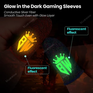 GlowBlueWow King Gaming Finger SleeveเกมมือถือถุงมือสําหรับPUBG Breathable Finger Sleeveปลายนิ้วAnti-slip Silver Fiber Gaming Cover