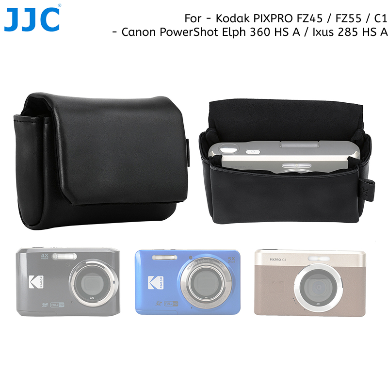 JJC กระเป๋ากล้องกระเป๋าปิดแม่เหล็กสําหรับ Kodak PIXPRO FZ45 / FZ55 / C1 และ PowerShot ELPH 360 HS A 
