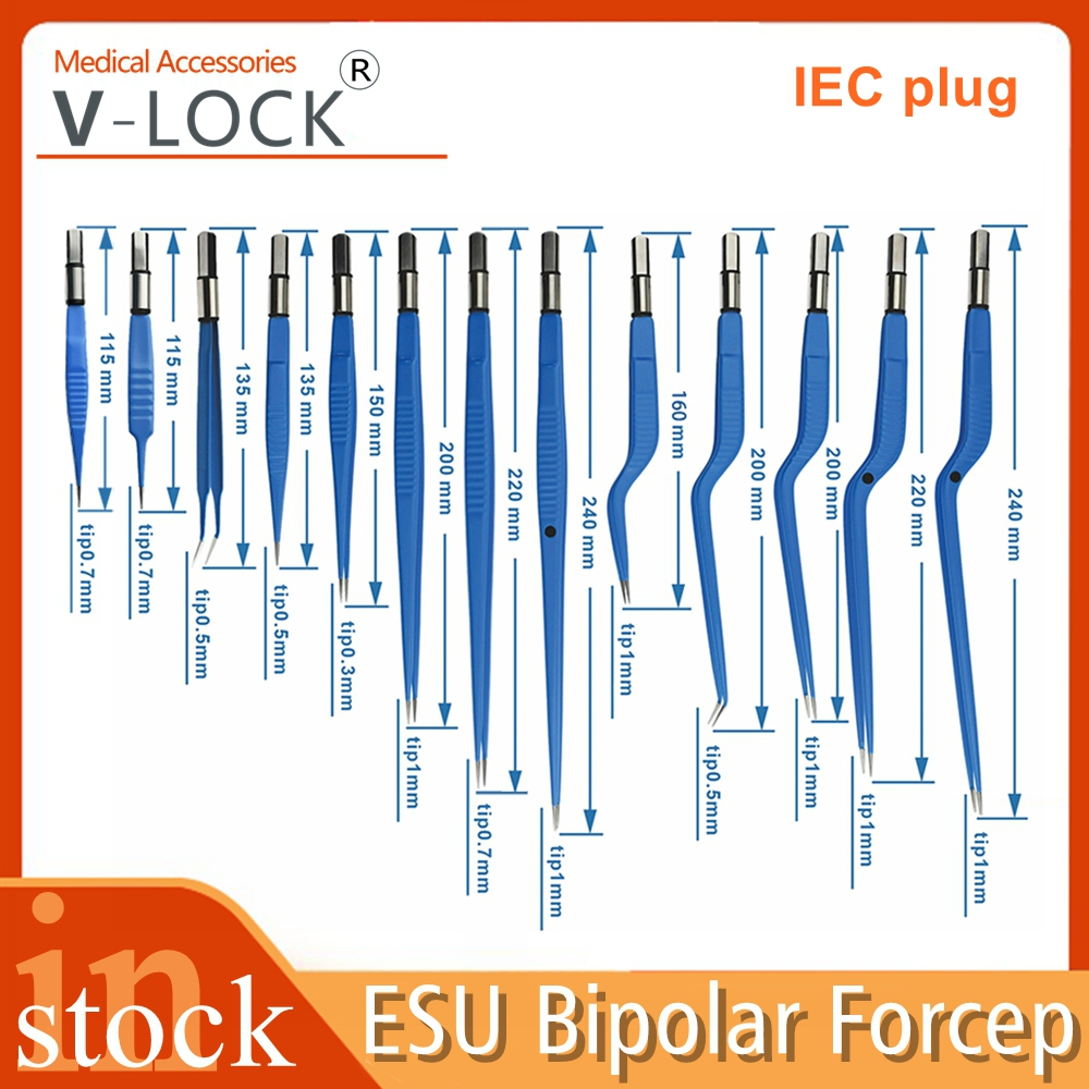 2026 ESU Electrode Forceps แหนบ IEC Reusable Electrode Bipolar Forcep เครื่องมือผ่าตัด Clamp Cilp El