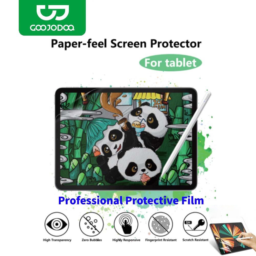 GOOJODOQ ฟิล์มกระดาษ iPad [10.2นิ้ว Gen7-10] [10.9นิ้ว Air4-6/Pro11] ป้องกันรอยเต็มจอ เขียนลื่น