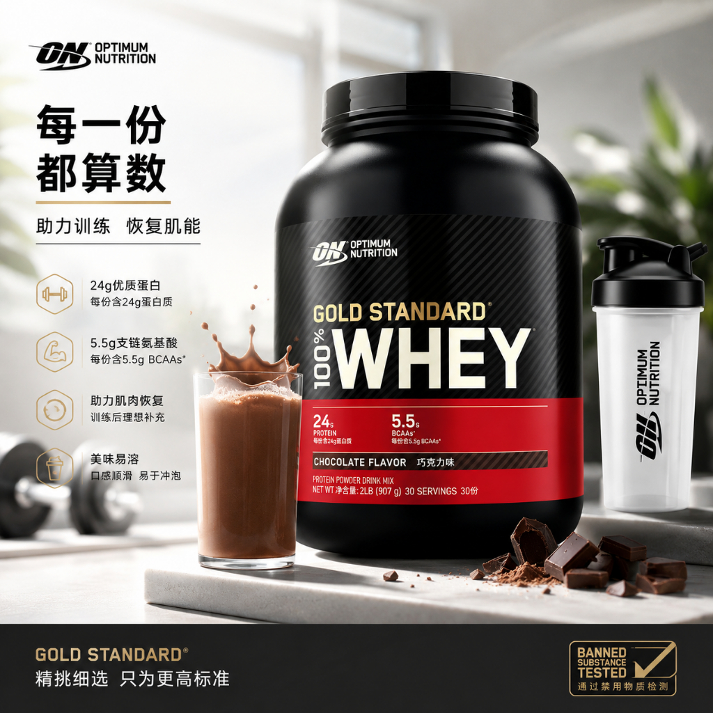 [เป็นมิตรกับมุสลิม]ON Whey Protein 2/5lbs+ Creatine Muscle Builder Fitness Training Support