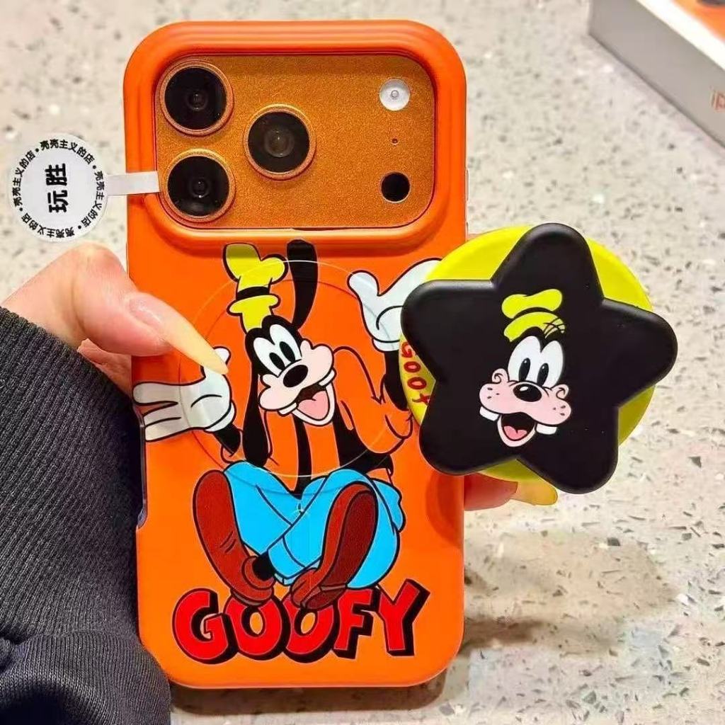 น่ารักอะนิเมะ goofy แม่เหล็กดูดเหมาะสําหรับ Apple 17/16pro Frosted ฟิล์มสไตล์ใหม่หลุมขนาดใหญ่ 15/13 Hard 14