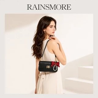 RAINSMORE กระเป๋าแฟนกีดใต้วงแขน/สะพายข้างผู้หญิง สไตล์เกาหลี หนัง PU ทนทาน เข้ากับทุกลุค ความจุใหญ่ แถมถุงของขวัญ เหมาะสำหรับทำงาน/เดท/ส่งของขวัญ