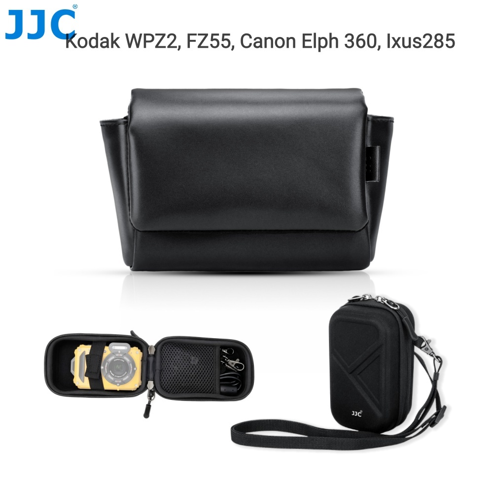 JJC Camera Hard Case กล้อง Faux กระเป๋าหนังสําหรับ Kodak PIXPRO WPZ2 FZ55 FZ45 C1 Canon PowerShot EL