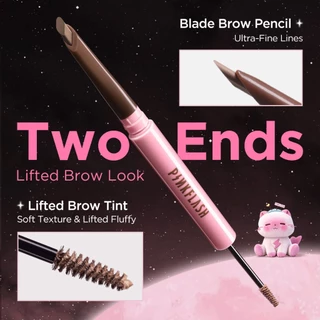 PINKFLASH ยกดินสอเขียนคิ้ว + Tint Dual-Ended Eyebrow Pencil & Tint 4 สี Long-Lasting Hold