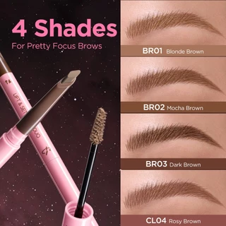 PINKFLASH ยกดินสอเขียนคิ้ว + Tint Dual-Ended Eyebrow Pencil & Tint 4 สี Long-Lasting Hold