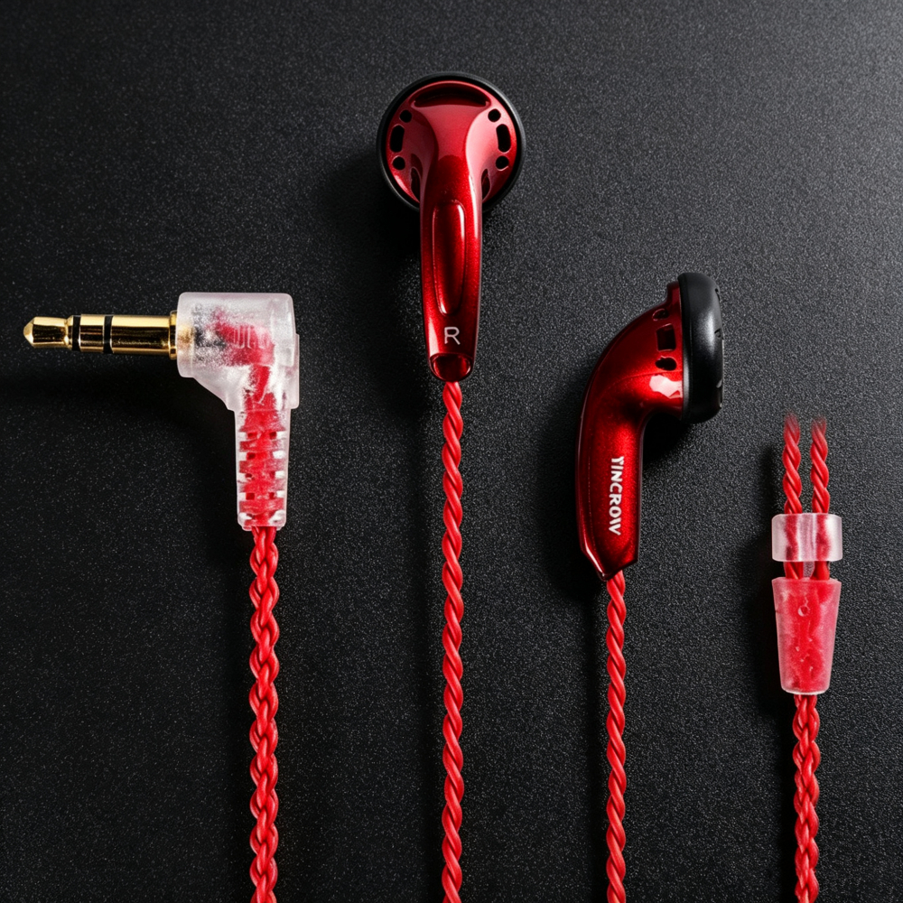 Yincrow RW-9 HIFI Fever หูฟังหัวแบน 3.5 มม.หูฟังแบบมีสายแบบพกพา MX500 หูฟังสเตอริโอชุดหูฟังสําหรับสมาร์ทโฟน Audiophile
