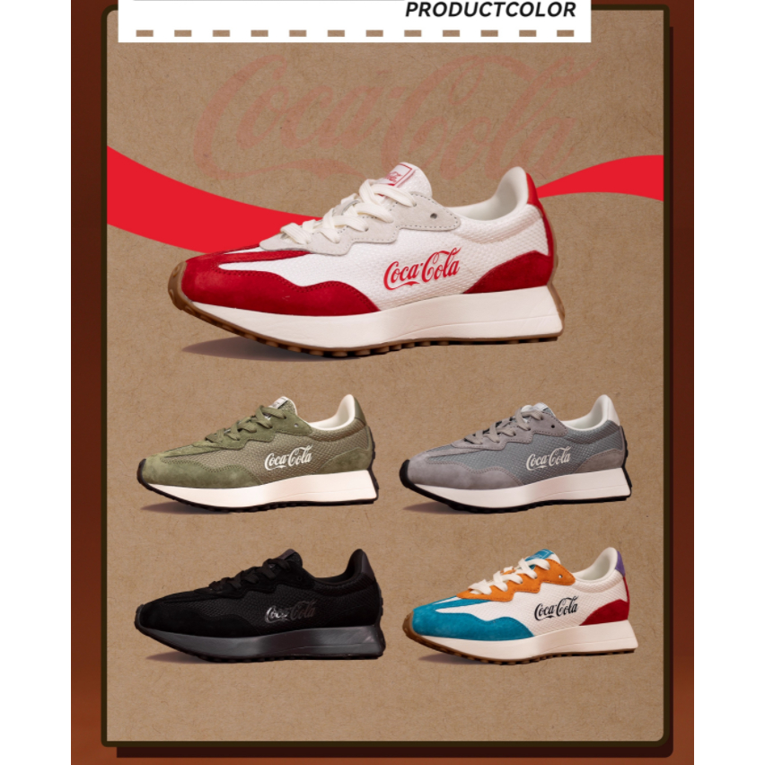 12 TBB5 Coca-Cola ผู้ชายผู้หญิง Retro รองเท้าผ้าใบ Colorway ตาข่ายหนังนิ่มน้ําหนักเบา Daily Street C