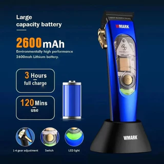 WMARK NG-9004 NG-8204 ปัตตาเลี่ยนตัดผมไร้สาย เครื่องตัดผม Professional Hair Clipper DLC Blade Trimmer สำหรับผู้ชาย